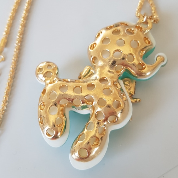 Betsey Johnson Style Necklace Blue Crystal Pendant - Picture 5 of 12